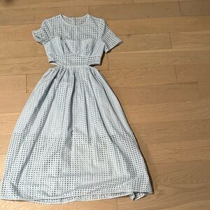 Self-Portrait Sky Blue Eyelet Dress